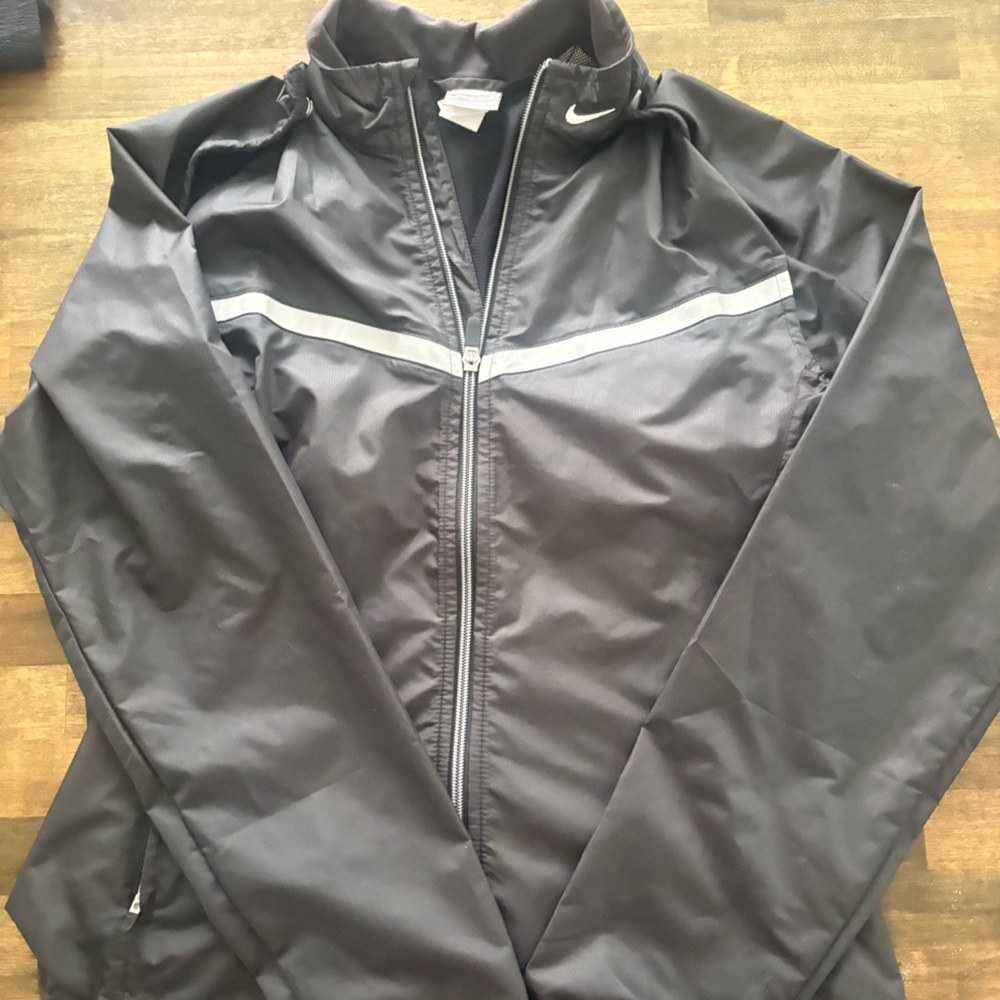 Nike Black Windbreaker with Silver Accents